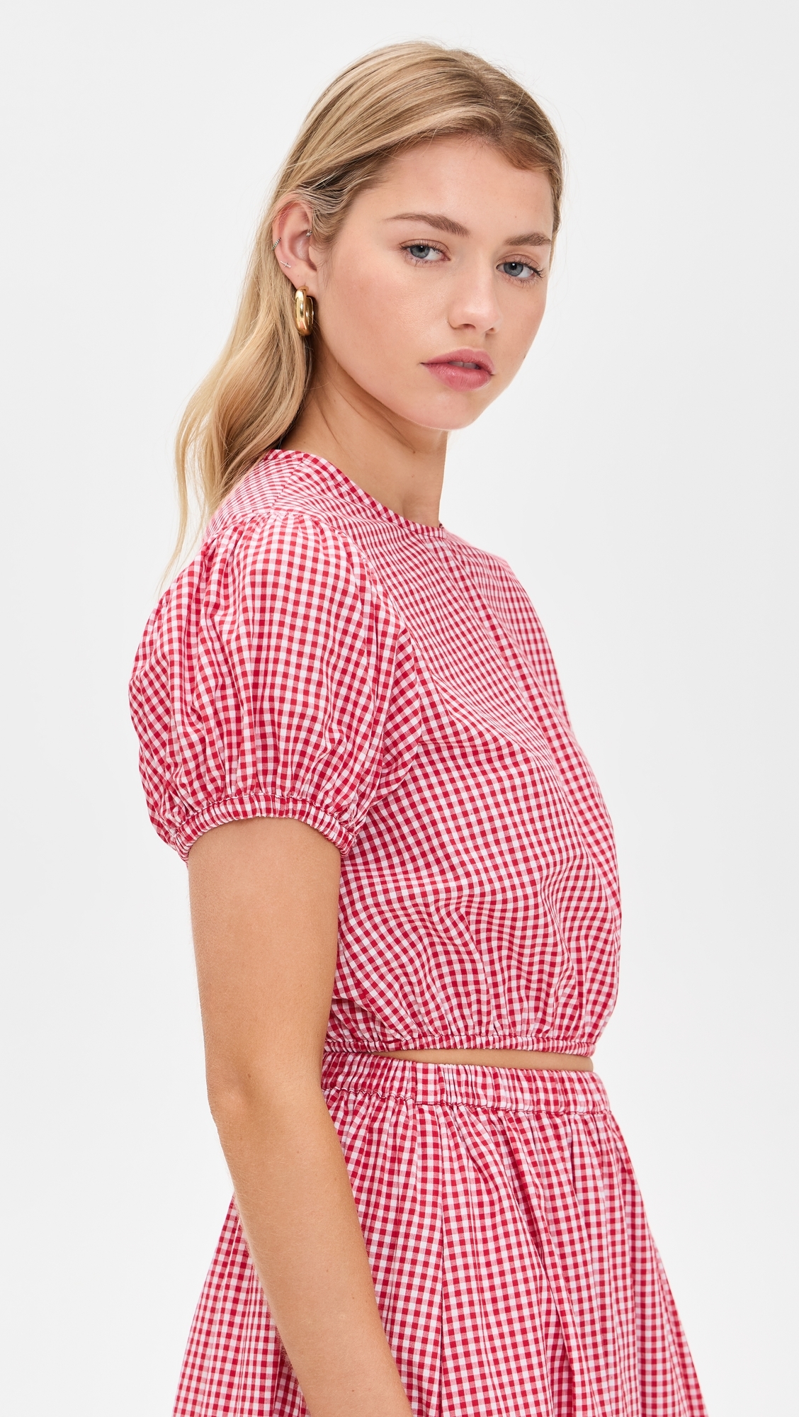 Playa Lucila Crew Top Red Gingham