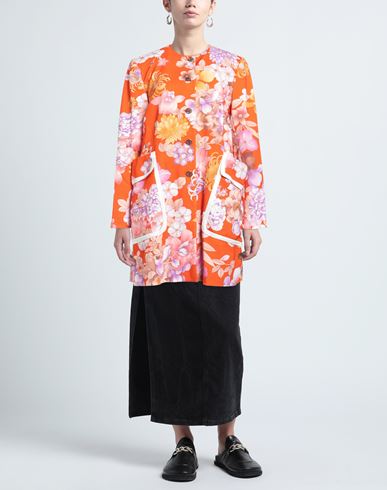Woman Overcoat & Trench Coat Orange Size 10 Acetate, Viscose