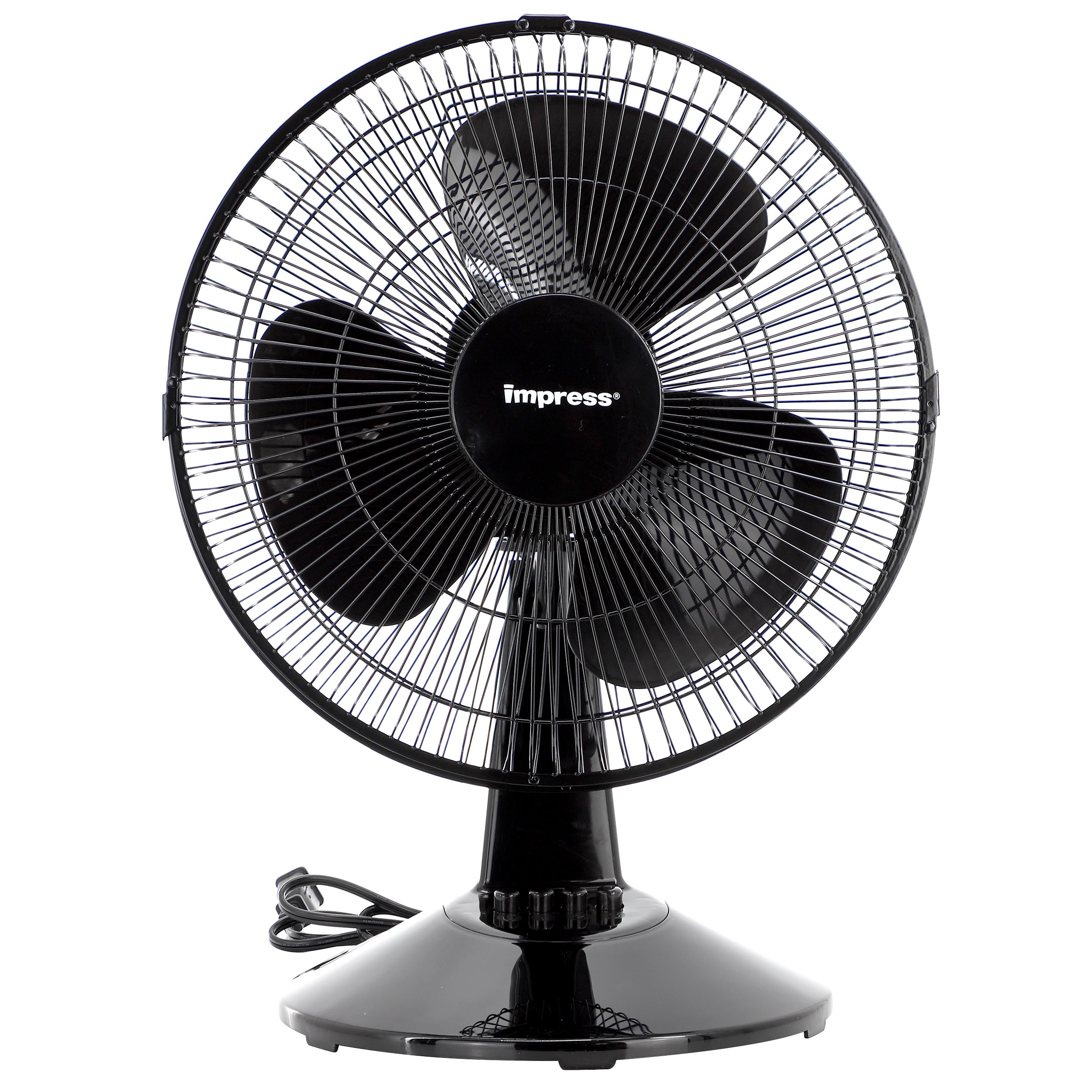 12 Inch 3 Speed Oscillating Table Fan in Black