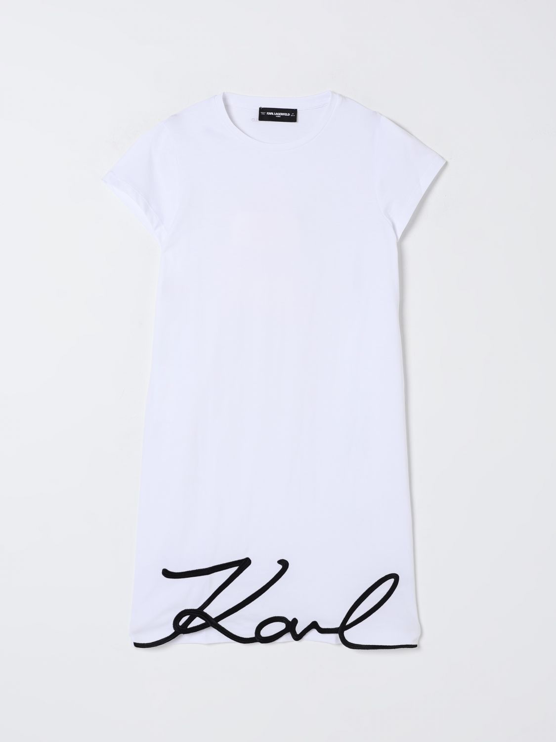 Logo-appliqué dress - White