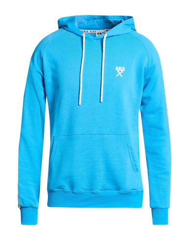 Man Sweatshirt Azure Size M Cotton