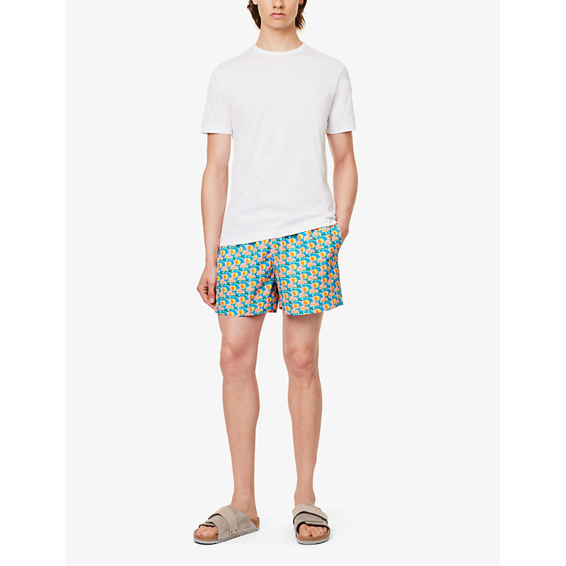 Arrels Barcelona 남성 Mens Blue Sunbathing Rob Wilson Printed Swim Shorts M 75521555