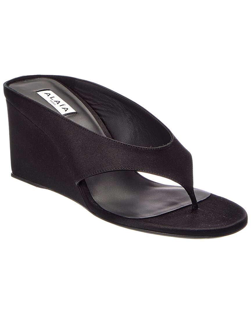 ALAÏA Satin Wedge Sandal