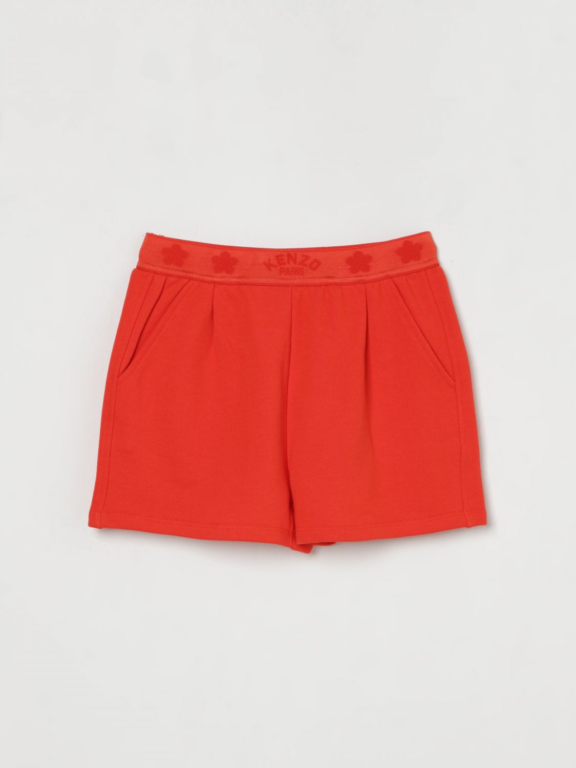 Logo-print cotton shorts - Red