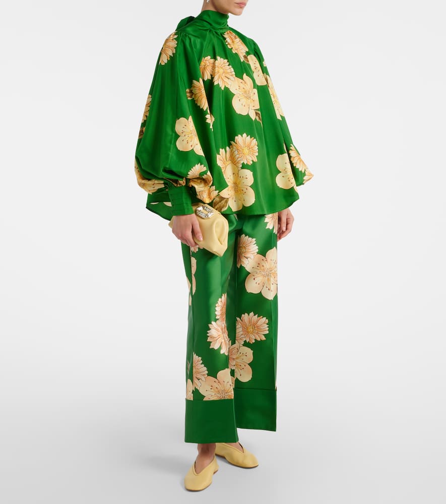 Alémais Sage floral silk blouse