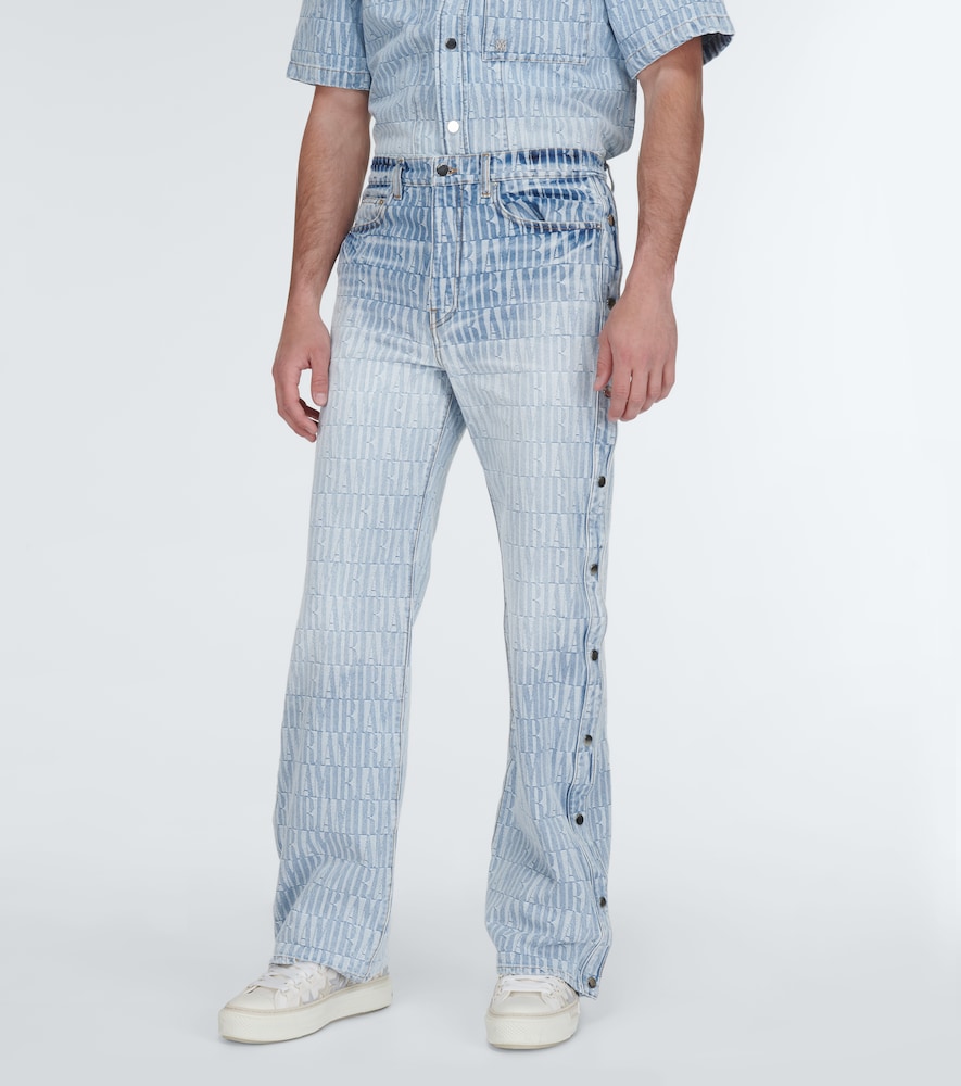 Logo jacquard denim pants