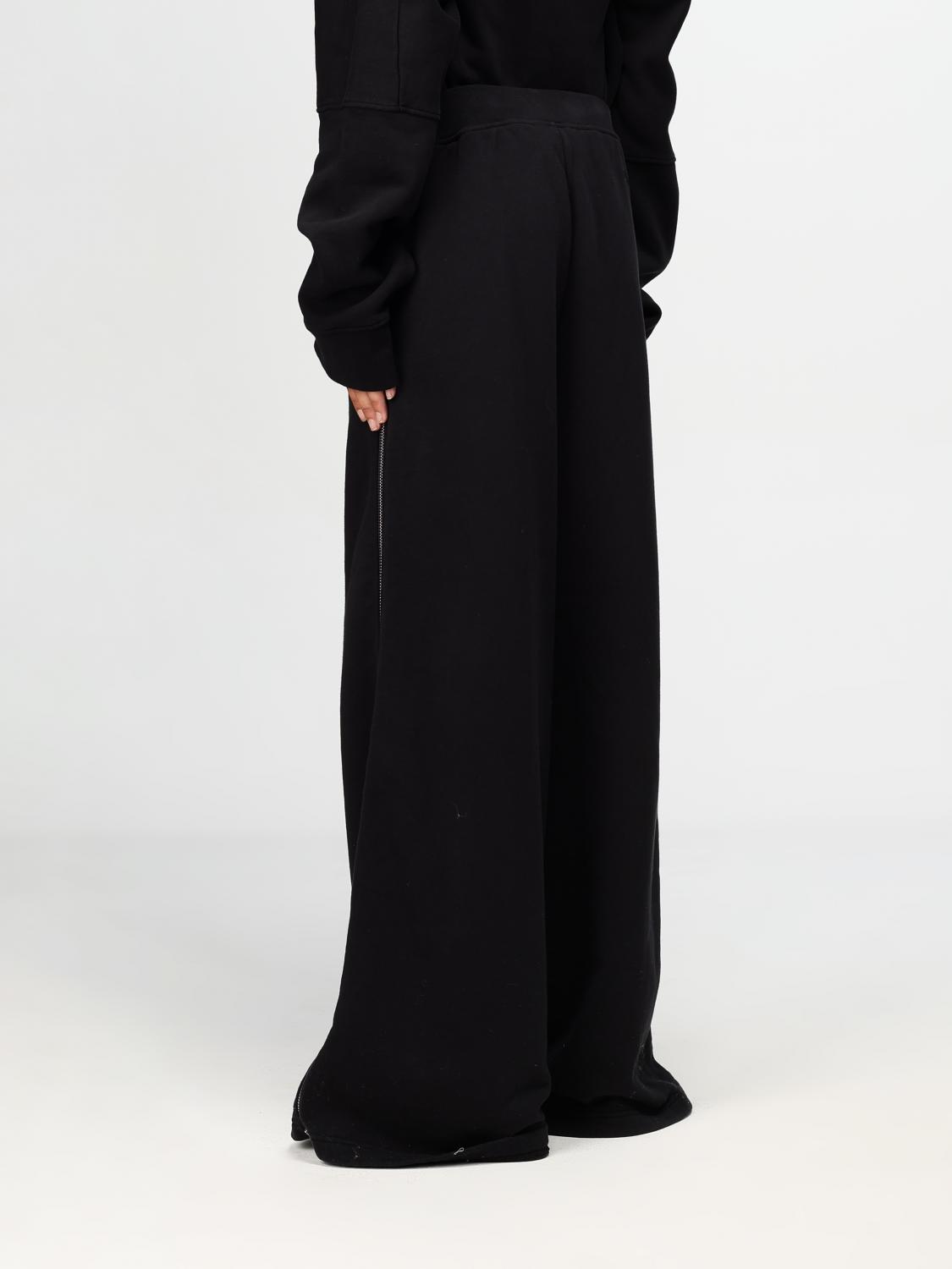 Side-zipped cotton palazzo pants - Black