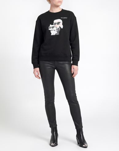 Woman Sweatshirt Black Size L Organic cotton, Recycled polyester