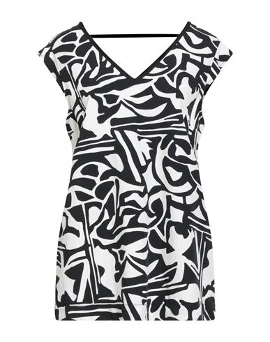 Woman Top Black Size 6 Viscose, Linen