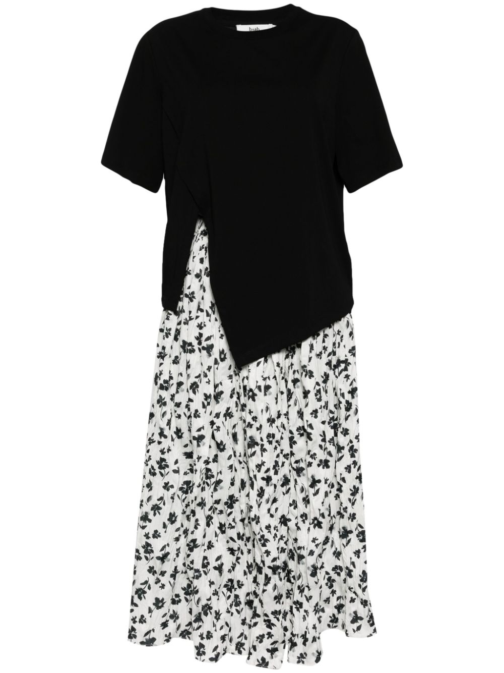 Floral-print high-waisted skirt set - Black