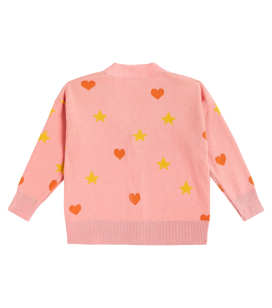 Tinycottons Hearts Stars jacquard cotton cardigan