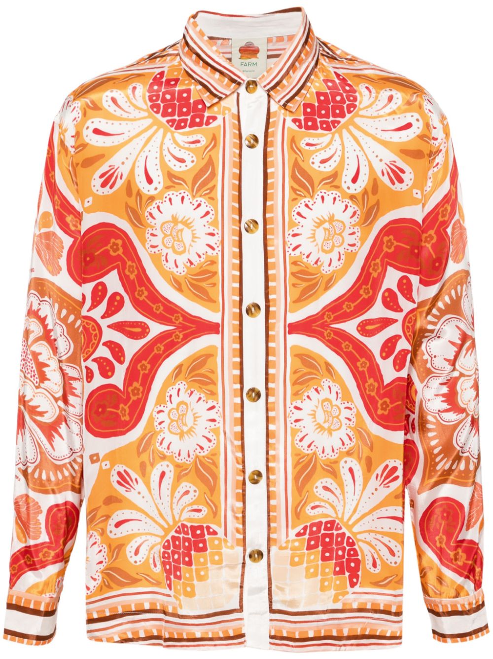 Wonderful Scarf satin shirt - Orange