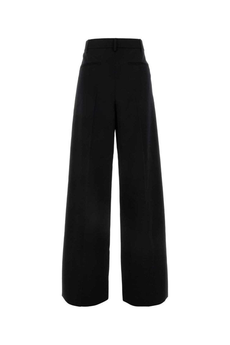 Black Wool Wide-leg Pant