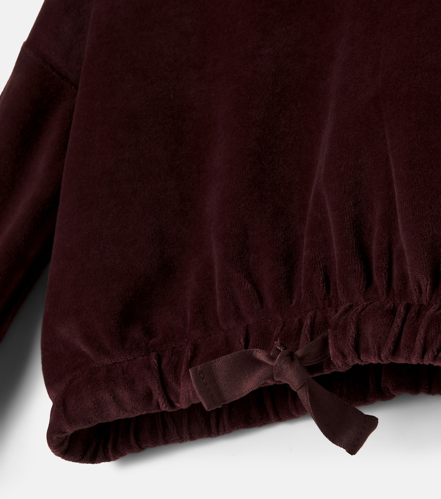 Fara cotton-blend velvet sweatshirt