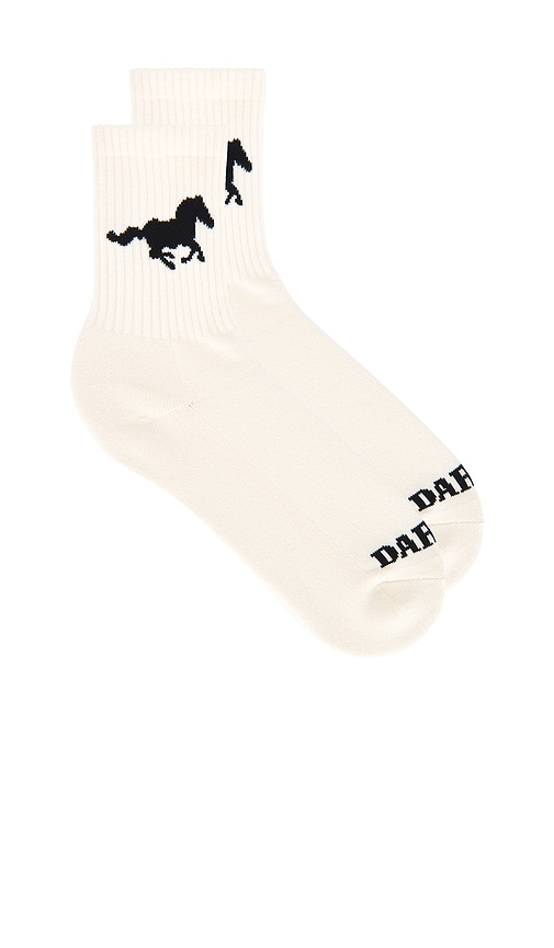Darlin Mustang Sock in Ivory & Black.  a