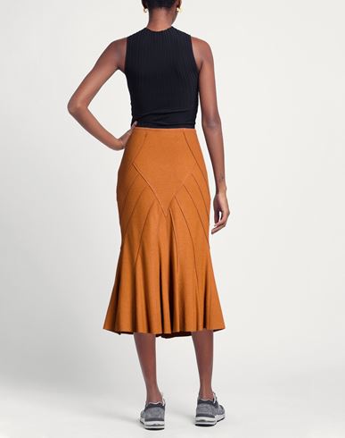 Woman Midi skirt Orange Size 10 Virgin Wool