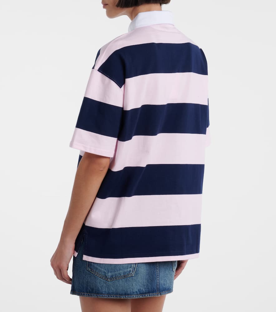 Striped cotton polo shirt