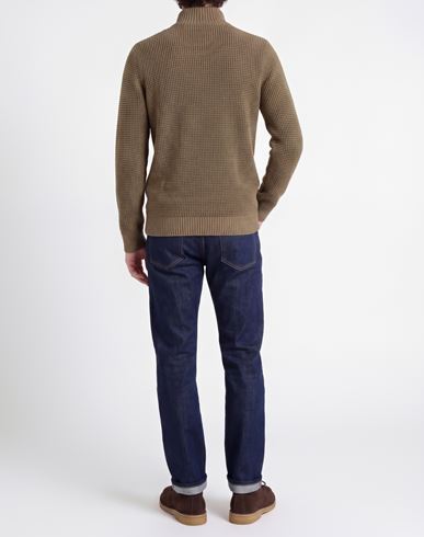 Man Sweater Khaki Size L Acrylic, Cotton
