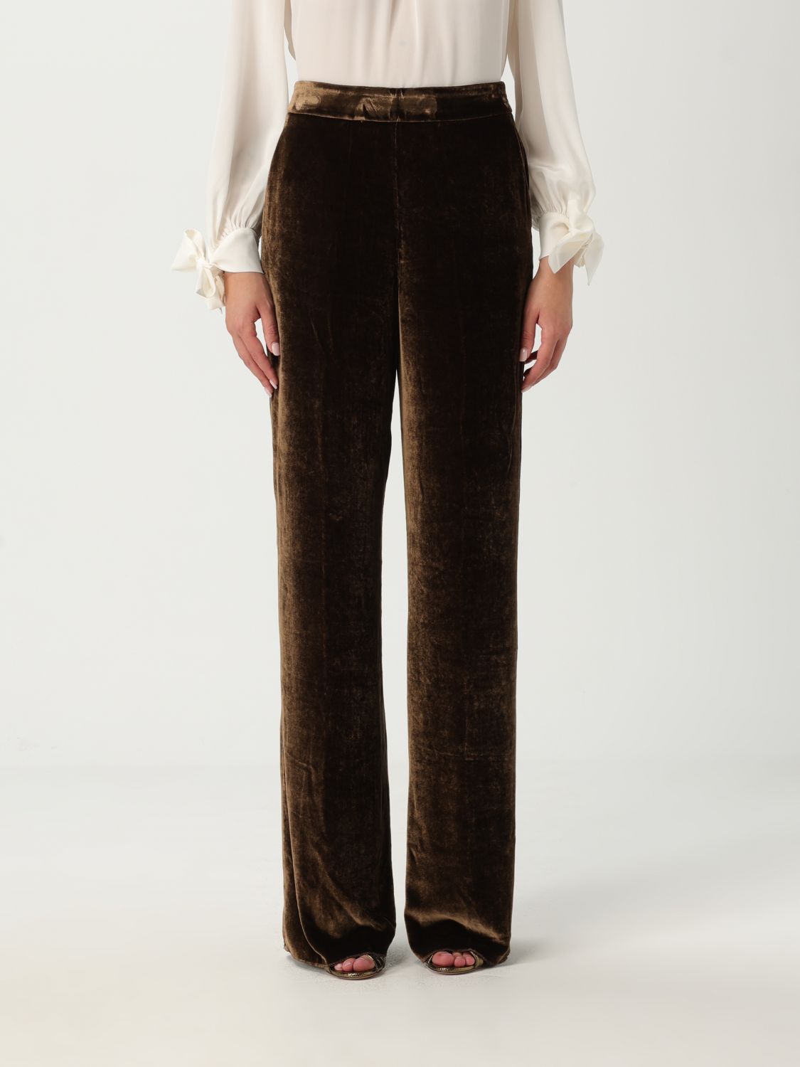 Velvet palazzo trousers - Black