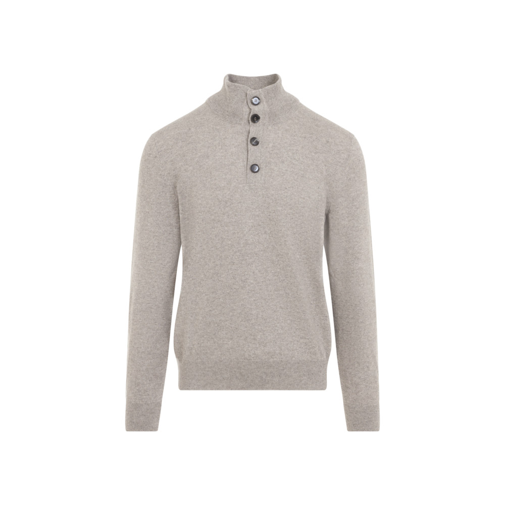 Beige Mock Collar Sweater