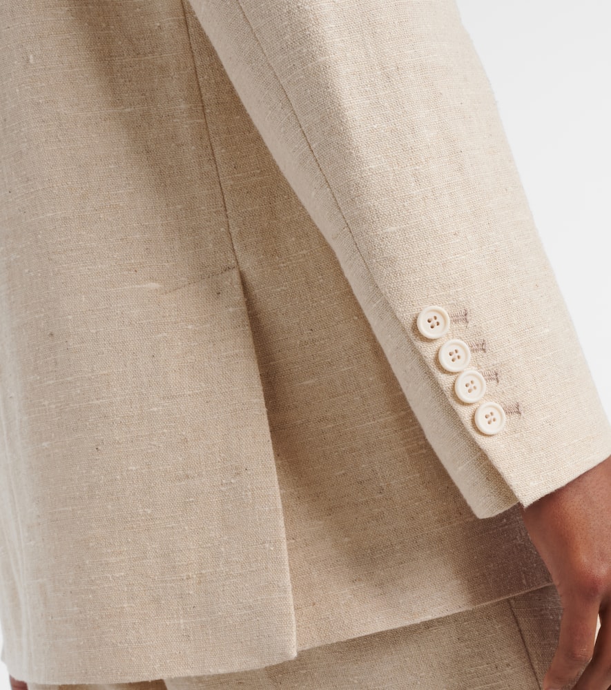 Linen-blend blazer