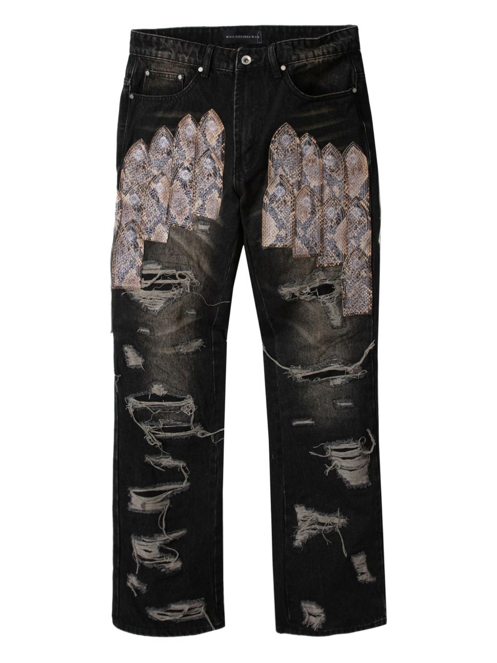 Who Decides War Patched Arch jeans - Black