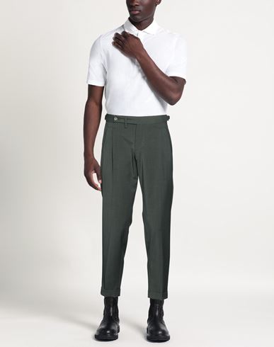 Man Pants Dark green Size 32 Polyester, Wool, Elastane