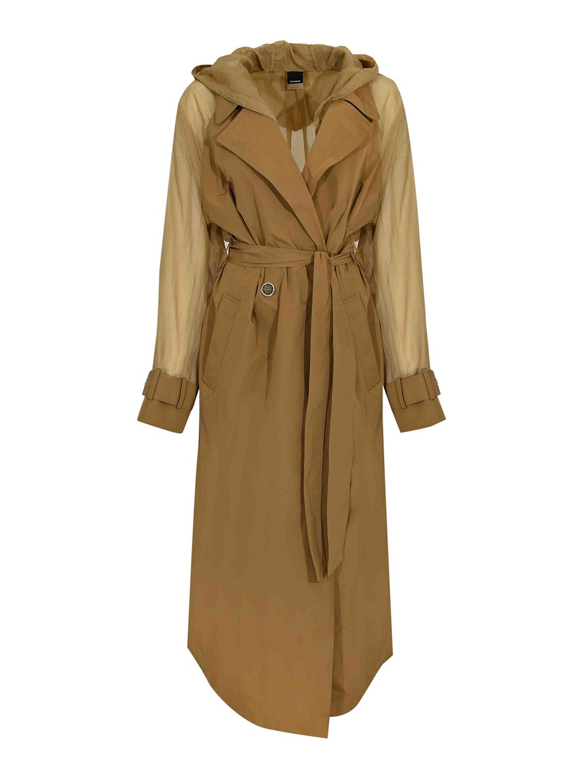 Trench coat with sheer inserts - M