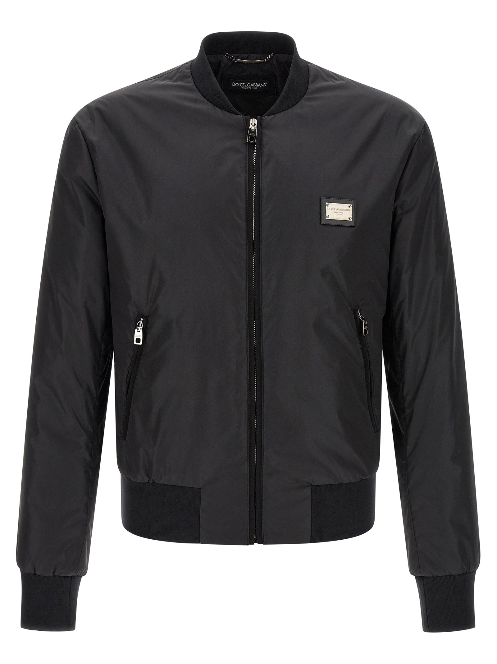 Nylon Bomber Bomber Jacket — Black