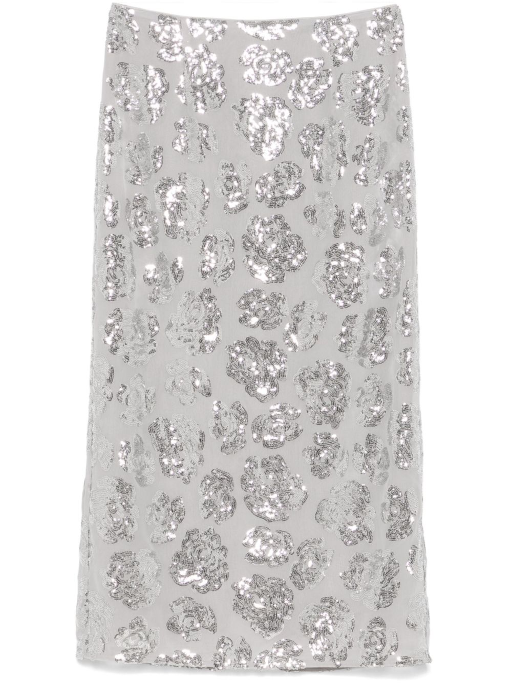 Sequin chiffon midi skirt - Grey