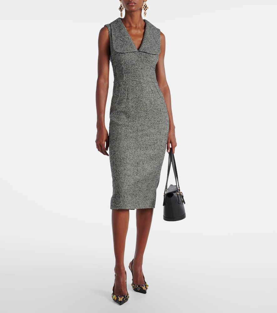 Wool-blend midi dress