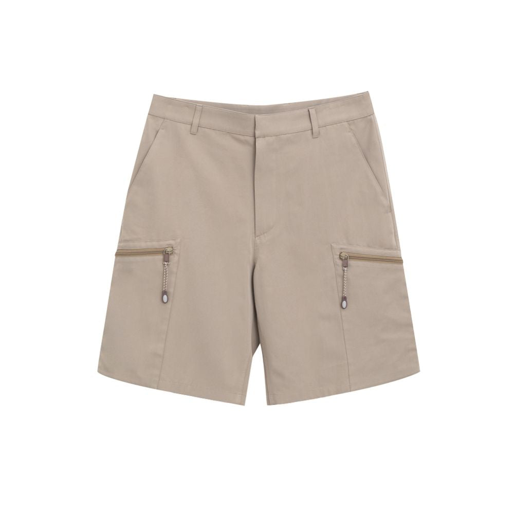 Cotton Cargo Cargo Shorts — Beige