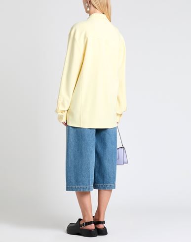 Woman Shirt Yellow Size 10 Polyester, Elastane