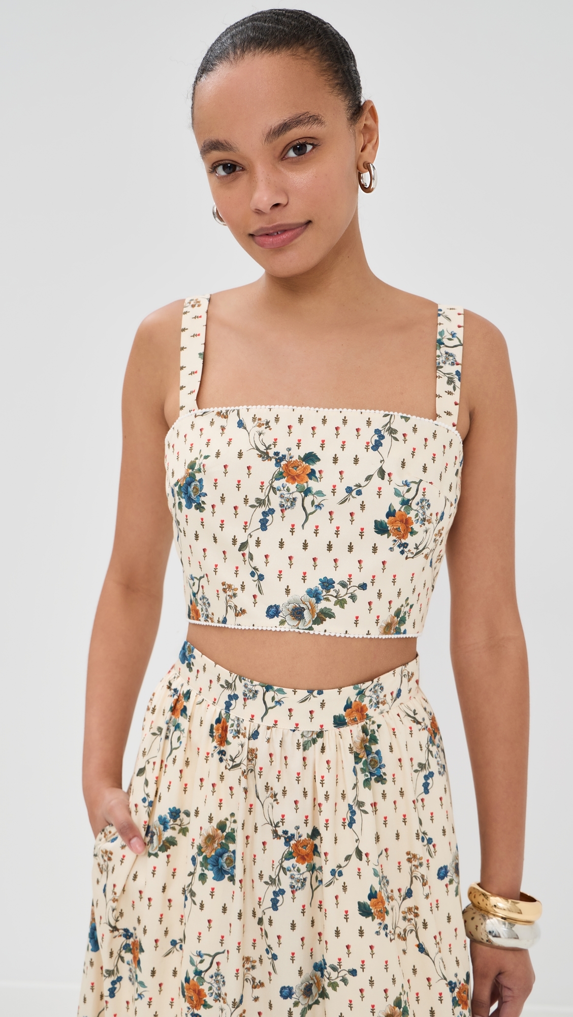 Didi Cotton Top MINATURE FLORAL CREAM
