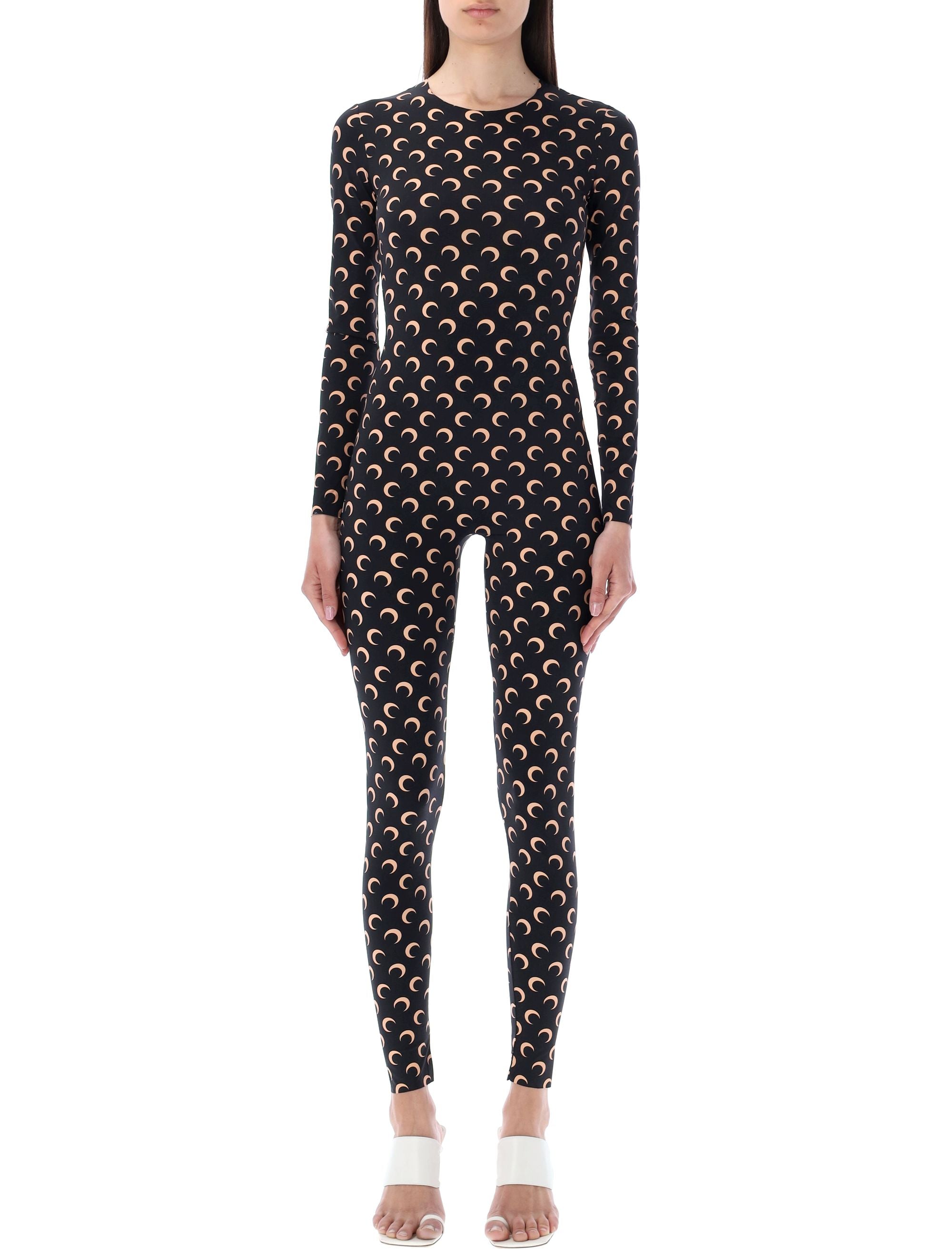Sleek Ankle-Length Moon Print Catsuit
