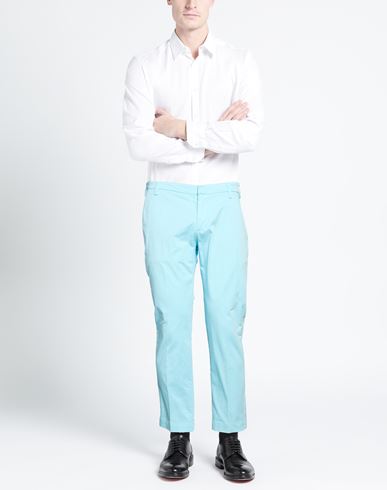 Man Pants Sky blue Size 28 Cotton, Elastane