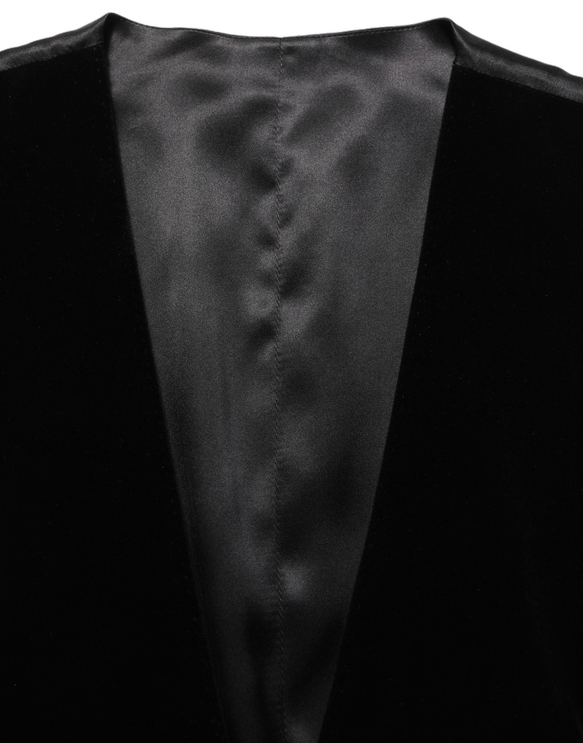 Virgin Wool Blend Waistcoat — Black