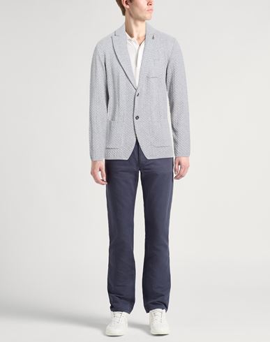 Man Blazer Grey Size 40 Cotton, Acrylic