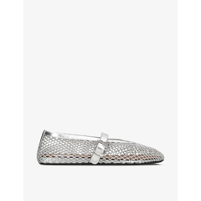 Womens Cut-Out Mesh Ballerina Flats