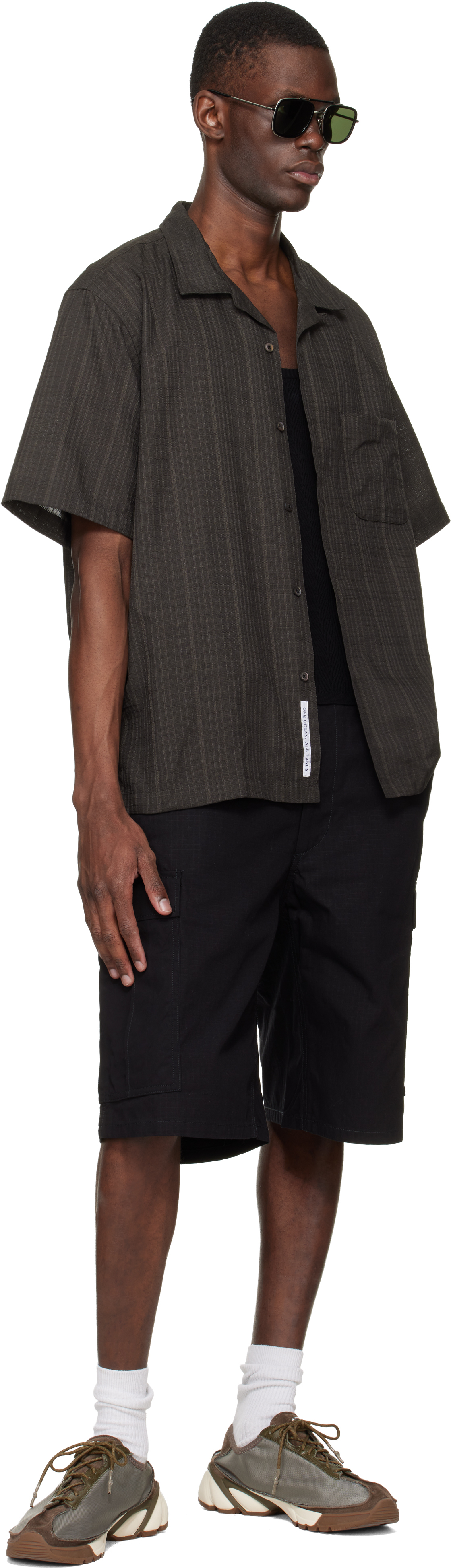 Black Ripstop Cargo Shorts