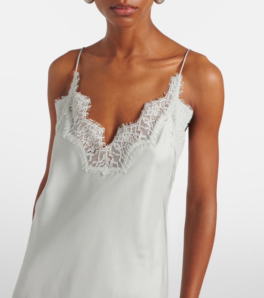 Róhe Lace-trimmed silk slip dress