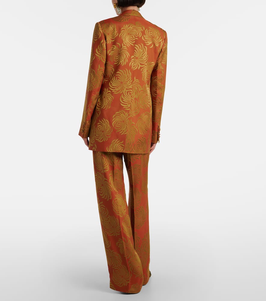 Floral jacquard blazer
