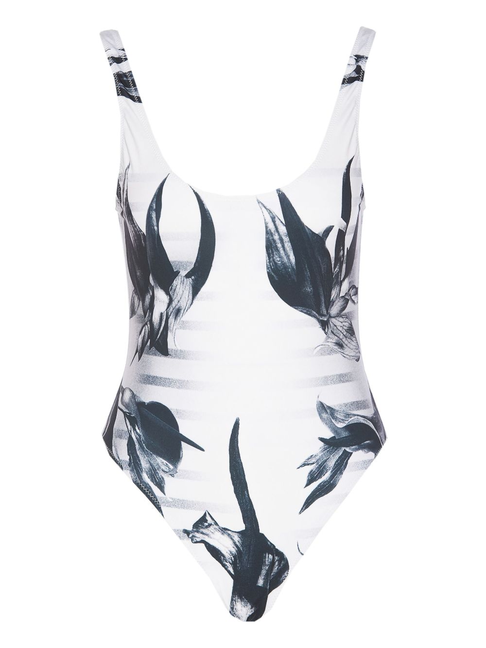 Graphic-print one-piece - White