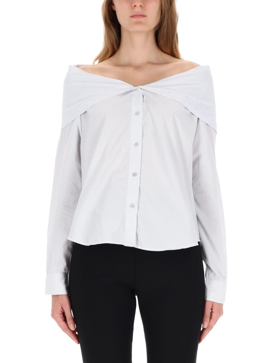 Our Legacy - off-the-shoulder striped long sleeve top