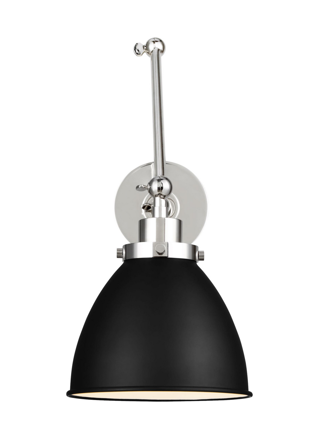 Visual Comfort Studio Wellfleet Wall Sconce in Midnight Black And Polished Nickel by Chapman & Myer