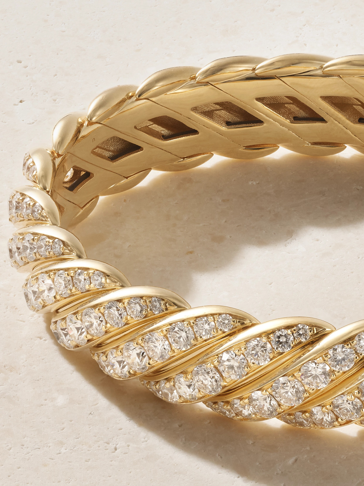 Cable 18-karat Gold Diamond Bracelet - M