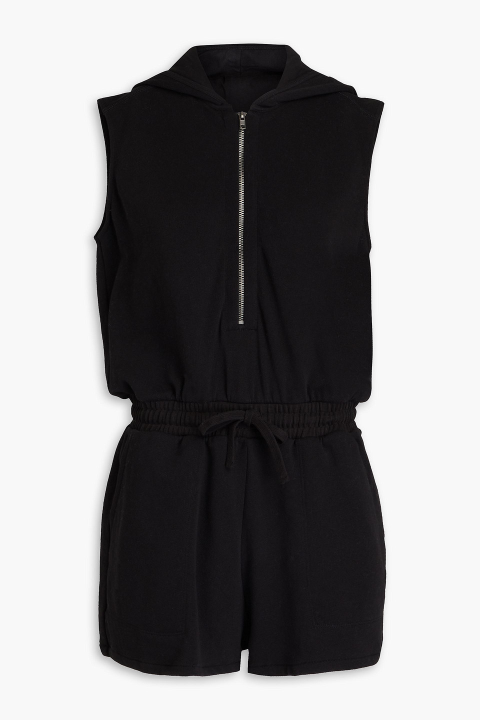 French cotton-terry hooded playsuit - Black - XL