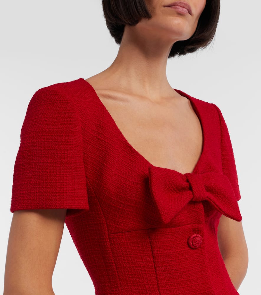 Wool-blend tweed minidress
