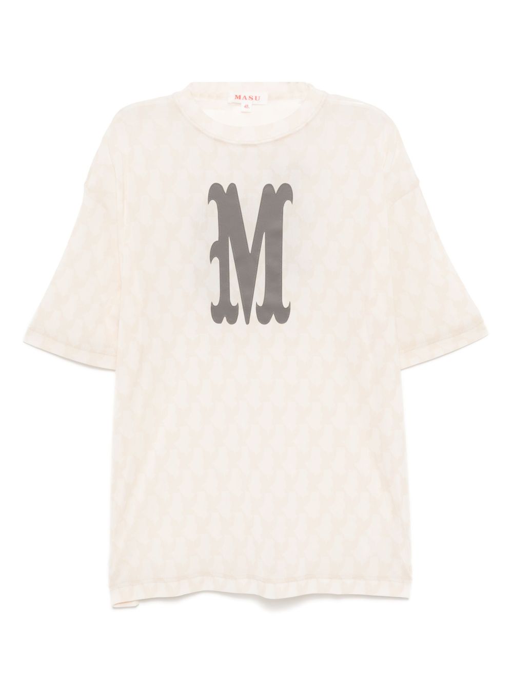 Angel-print mesh T-shirt - Black