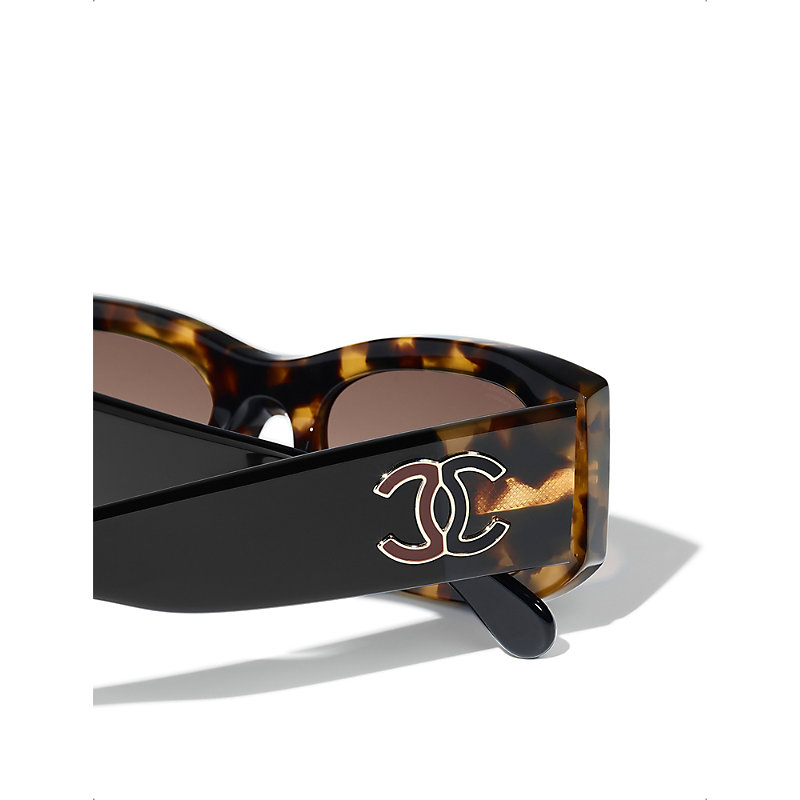 Womens Rectangle-Frame Sunglasses